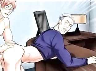 Old Man Fucks Twink and Cums in His Tight Ass  Hentai Hot Yaoi  Ani...