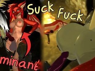 Femboy foxy thought he could get away, but the Futa Dragon wanted s...