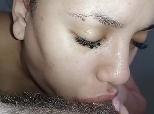 perfect wet blowjob, licking the dick a lot with a lot of spit, asm...
