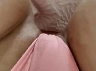Pulling my panties to the side to play with my clit