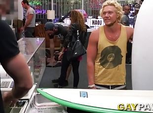 GPW blonde muscle surfer needs money
