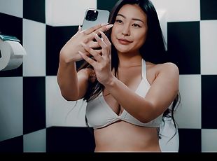 asiatisk, storatuttar, klitta, orgasm, pissande, publik, cumshot, japansk, deepthroat, bdsm