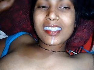 masturbazione-con-mano, amatoriali, indiano, pov, sperma-sulla-faccia, brunette