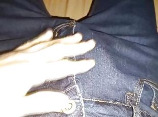 gigantisk, masturbation, amatör, cumshot, avrunkning, rumpa, sprut, tight, fetisch, jeans