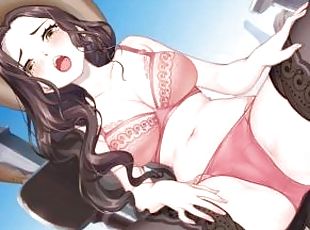 Cowboy girl spread her legs show her tight beautiful pussy anime he...
