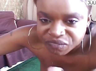 Horny Ebony Sucks A Huge Cock Then Rides It To A Mouth Cumshot - Pe...