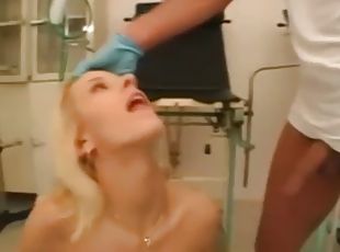 Stockinged Blonde Honey Gets Fucked at the Clinic