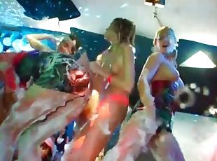 Sluts dancing and sucking dick at a foam party