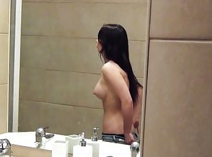 Veronica Vice blows and gets banged hard in a bathroom