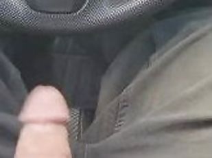 papa, masturbation, vieux, public, amateur, énorme-bite, branlette, voiture, point-de-vue, horny