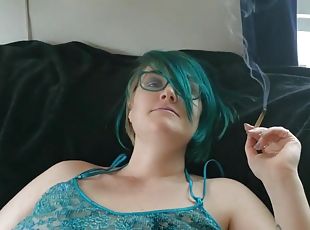 Jazz and jazz cabbage: GanjaGoddess69 touches herself while she smo...