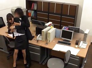 Pretty Japanese Babe Getting Hammered In The Office
