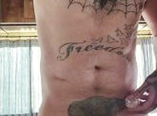 masturbation, amateur, ejaculation-sur-le-corps, gay, casting, fétiche, solo, tatouage