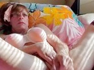 cul, gros-nichons, grand-mère, masturbation, amateur, anal, mature, milf, jouet, maman