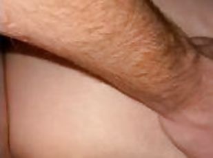 doggy-style, orgasm, amatör, cumshot, creampie, par, sprut, vit, hårt