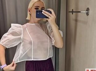 Try On Haul Transparent Clothes, Completely See-Through. At The Mal...