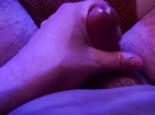 Intimate masturbation and close-up of leaking cock with intense org...