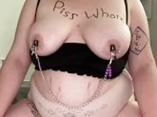 Big Tiddy Goth GF BBW First Time Gushing Piss Diaper Wetting Humili...