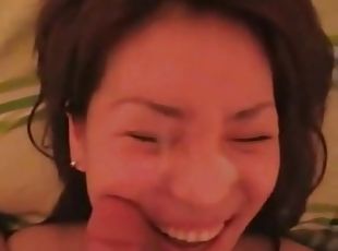 A pretty korean girl is filmed sucking a small cock and taking its ...