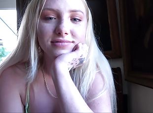 blowjob, cumshot, hardcore, hjemmelaget, pov, blond, søster, oral