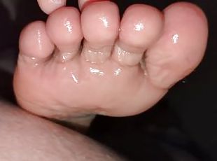 BBW Uses Feet to Fuck Intersex Husband