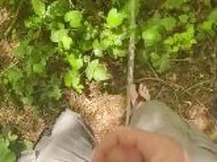 A desperate piss, a cumshot, pissing in the trees…cum for me???????...