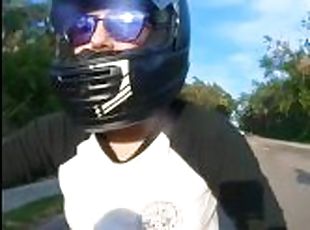 Public Flashing while riding her Harley Pawg on Her Hog