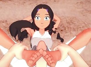 Katara Gives You a Footjob At The Beach! Avatar The Last Airbender ...