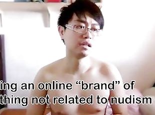 asiatique, nudiste, amateur, ejaculation-sur-le-corps, gay, branlette, solo