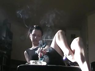 fetisch, rauchen, hoch-fuß