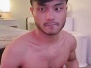 asiatisk, amatör, gay, avrunkning, ensam, twink