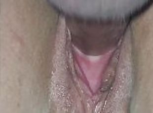 Doggstyle rough sex and creampie, butt plug inside. She is moaning ...