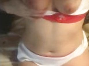 Arab MILF Cindy in Hot Nurse Outfit Masturbating & Playing With Wet...
