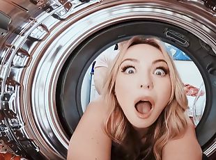 Young blondie Lily Bell gets fucked in the laundry