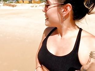 Drinking pee on a public beach in Brazil, Rio Grande do Norte, 3 liters of pee!!! 4k