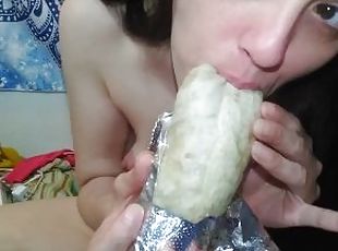 Naked Horny Hairy Camgirl PinkMoonLust Eats a Bean Burrito Because ...