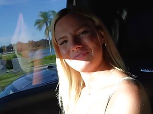 Sexy 20 Year Old Blonde Cheats On Her Boyfriend In Parking Lot - La...