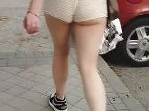 Journey back Home, Wearing a Minishort and Thong. PAWG Showing hers...