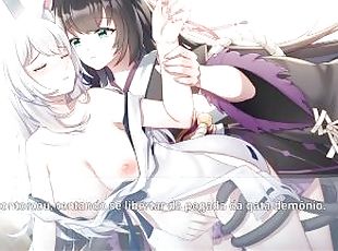 Living together with Fox Demon - Lesbian sex hentai fox girl with c...