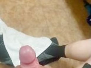Stroking my cock till I bust my load
