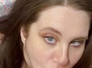 Thick Blue Eyed MILF Sucking Cock Gets A Massive Cumshot On Face An...