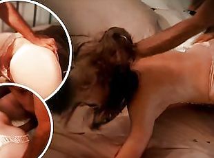 Got a Slut by Her Messy Hair and Roughly Fucked in a Doggystyle wit...