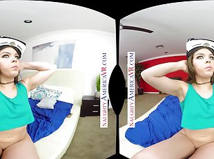 Your sexy girlfriend Kimber Woods finds your VR headset and wants t...