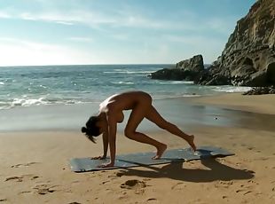 Yoga Video On The Ocean Beach