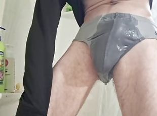 Pissing myself in panties hung twink bisexual