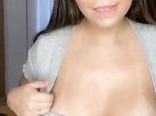 Hot big tits Latina undressing slowly and sexy