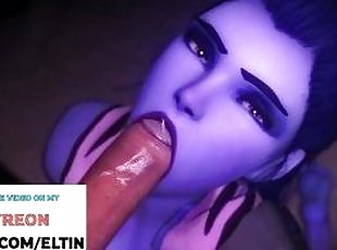 WIDOWMAKER DO SWEET BLOWJOB AND GETTING CUM IN MOUTH  HENTAI OVERWA...