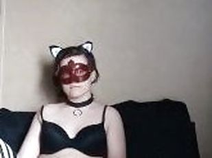 masturbation, fitta-pussy, amatör, knullande, dildo, goth, vått, maskiner-mask
