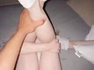 Tight 18 yo Teen Fucks In Her White Socks  College Dorm  Snapchat  Missionary  Pink Pussy