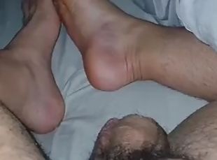 Step mom asslep with hand on step son dick